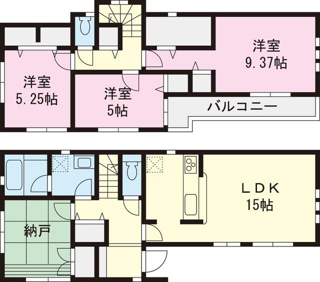 Floor plan. 37.5 million yen, 3LDK+S, Land area 108.69 sq m , Building area 97.4 sq m