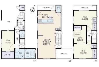 Floor plan. 37,300,000 yen, 4LDK, Land area 65.46 sq m , Building area 107.1 sq m