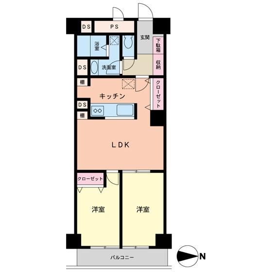 Floor plan. 2LDK, Price 14.7 million yen, Occupied area 57.43 sq m new full renovated