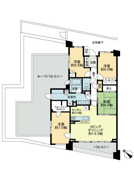 Floor plan. 4LDK, Price 46,800,000 yen, Occupied area 95.35 sq m , Balcony area 10.66 sq m floor plan