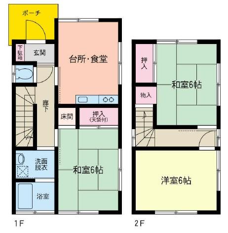Floor plan. 14.8 million yen, 3DK, Land area 91.2 sq m , Building area 62.39 sq m floor plan