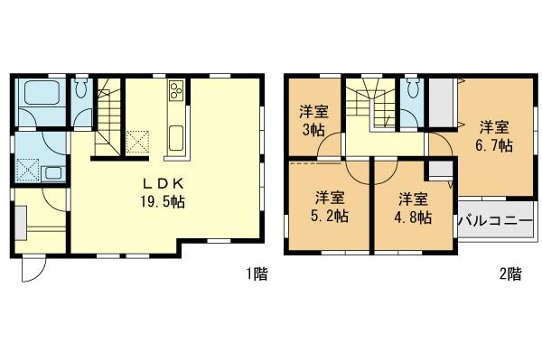 Floor plan. (D Building), Price 35,962,000 yen, 4LDK, Land area 119.18 sq m , Building area 90.67 sq m