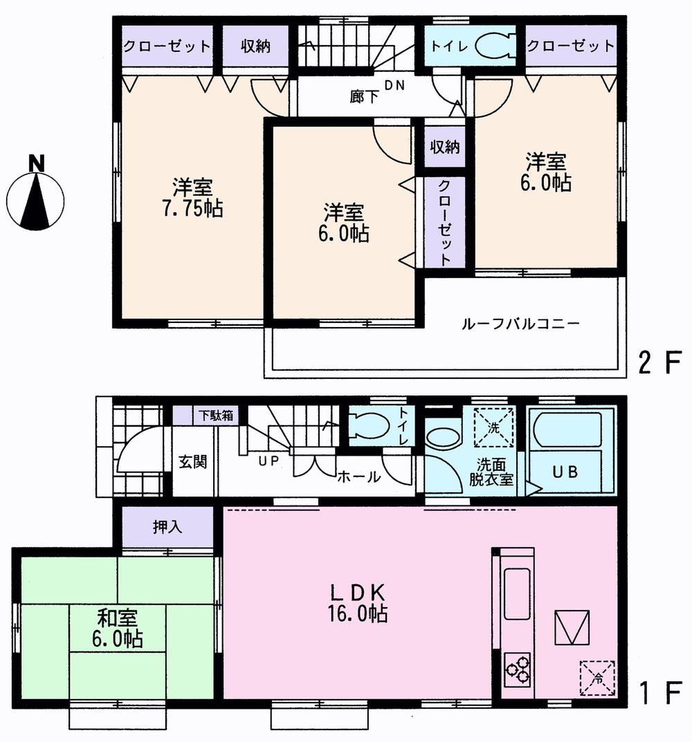 Floor plan. 35,800,000 yen, 4LDK, Land area 155.44 sq m , Building area 99.36 sq m