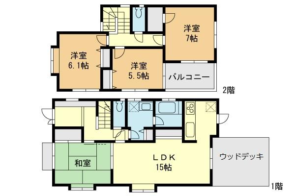 Floor plan. 32,800,000 yen, 4LDK, Land area 173.32 sq m , Building area 97.7 sq m