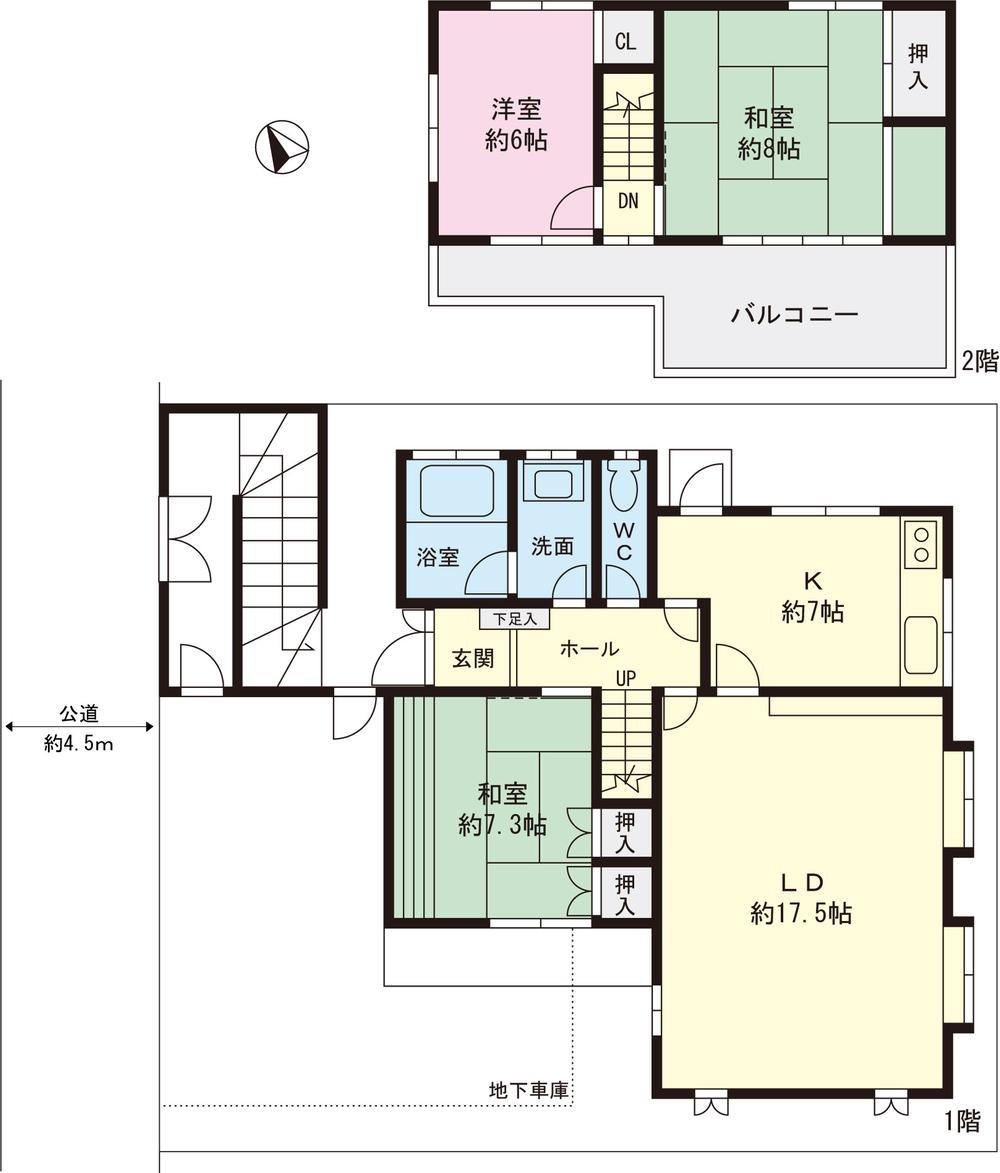 Floor plan. 28.8 million yen, 3LDK, Land area 154.76 sq m , There is a building area of ​​84.81 sq m building unregistered part about 16.10 sq m