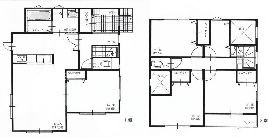 Floor plan. 47,957,000 yen, 4LDK + S (storeroom), Land area 150 sq m , Building area 106.82 sq m