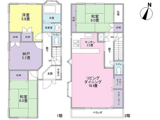 Floor plan. 4LD ・ K type, Ceiling housed there