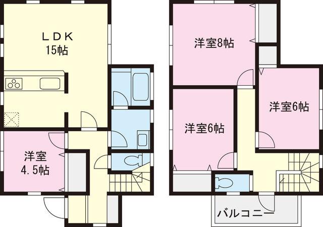 Floor plan. 34,800,000 yen, 4LDK, Land area 103.93 sq m , Building area 97.5 sq m