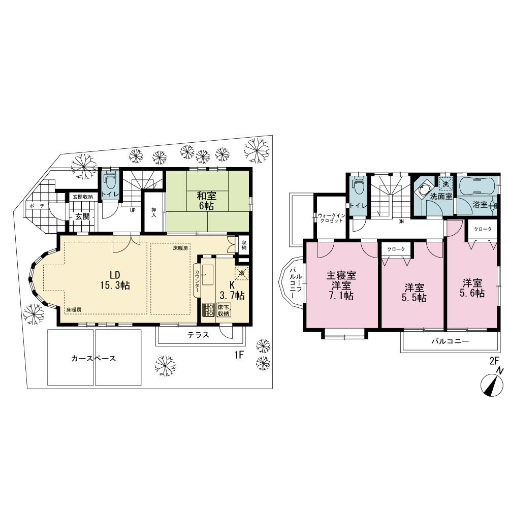 Floor plan. 35,800,000 yen, 4LDK, Land area 104.22 sq m , Building area 101.09 sq m