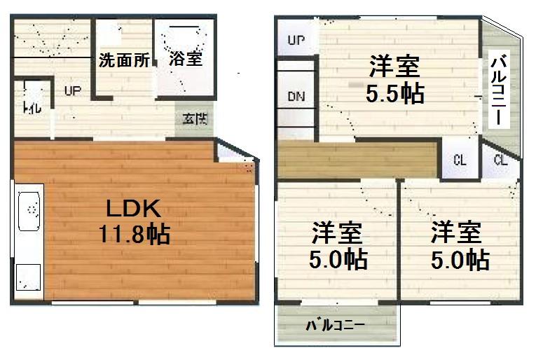 Floor plan. 21,800,000 yen, 3LDK, Land area 53.93 sq m , Building area 69.17 sq m floor plan