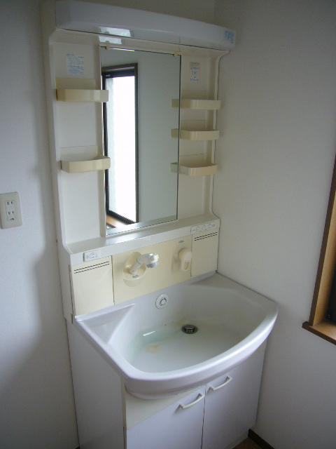 Wash basin, toilet. Bathroom vanity