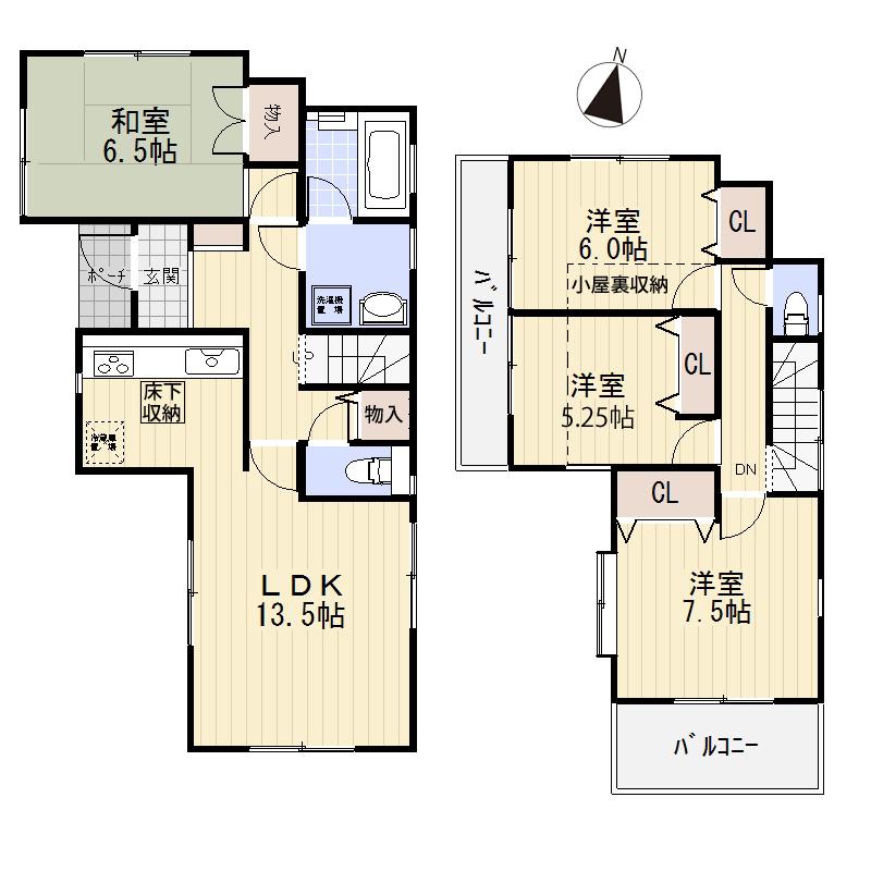 Floor plan. 29,300,000 yen, 4LDK, Land area 100.45 sq m , Building area 91.12 sq m