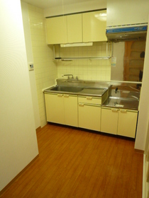 Kitchen. Two-burner gas stove installation Allowed Kitchen
