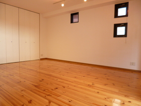 Living and room. Pine floor re-covered already! Spacious Western-style