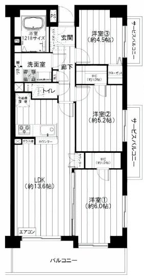 Floor plan. 3LDK, Price 34,900,000 yen, Occupied area 67.51 sq m , Balcony area 8.18 sq m   ■ LDK housed rich 3LDK at about 13.6 Pledge!  [Floor plan]