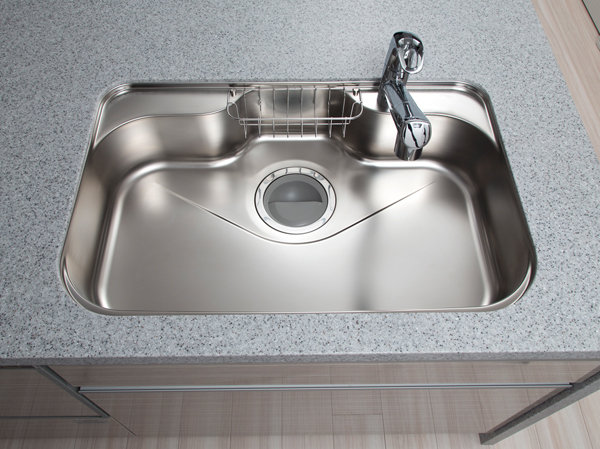 Kitchen.  [Quiet wide sink] Arranged silent material in the kitchen sink, Water such as washing will prevent the metallic sound, such as it sounds and spoon fall sound.