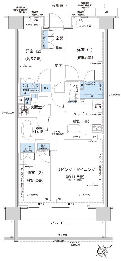 Floor: 3LDK + WIC, the occupied area: 70.08 sq m, Price: 33,080,000 yen, now on sale