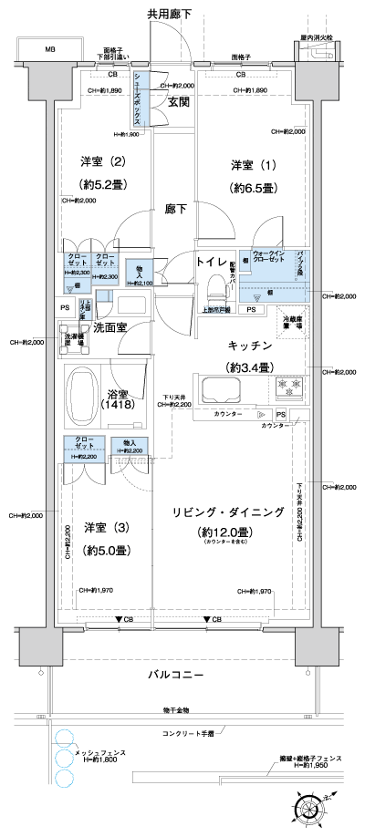 Floor: 3LDK + WIC, the occupied area: 71.34 sq m, Price: 28,980,000 yen, now on sale