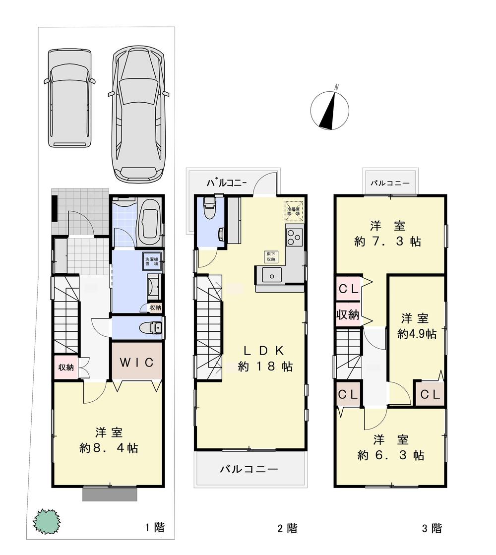 Floor plan. 39,800,000 yen, 4LDK, Land area 83.73 sq m , Building area 108.49 sq m floor plan