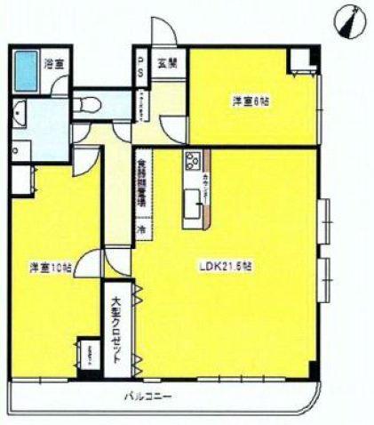 Floor plan. 2LDK, Price 35,500,000 yen, Footprint 78.8 sq m , Balcony area 10.49 sq m