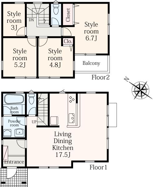 Floor plan. (D), Price 35,800,000 yen, 4LDK, Land area 119.18 sq m , Building area 90.67 sq m