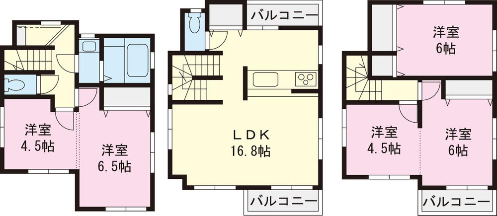 Floor plan. (B Building), Price 34,358,000 yen, 5LDK, Land area 66.63 sq m , Building area 99.7 sq m
