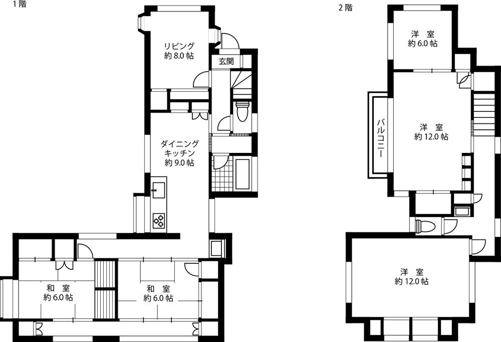Floor plan. 21,800,000 yen, 5LDK, Land area 185.83 sq m , Building area 128.64 sq m