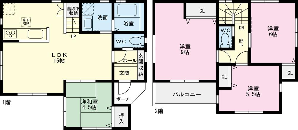 Floor plan. 38,800,000 yen, 4LDK, Land area 100.41 sq m , Building area 92.61 sq m