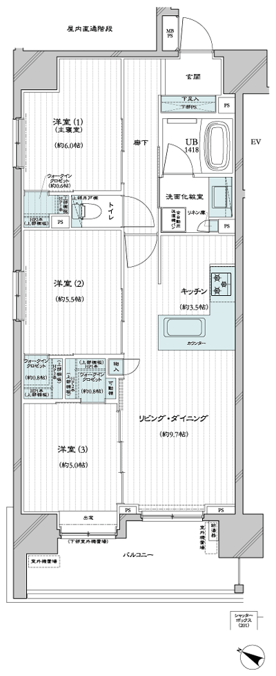 Floor: 3LD ・ K + 3WIC, occupied area: 67.83 sq m