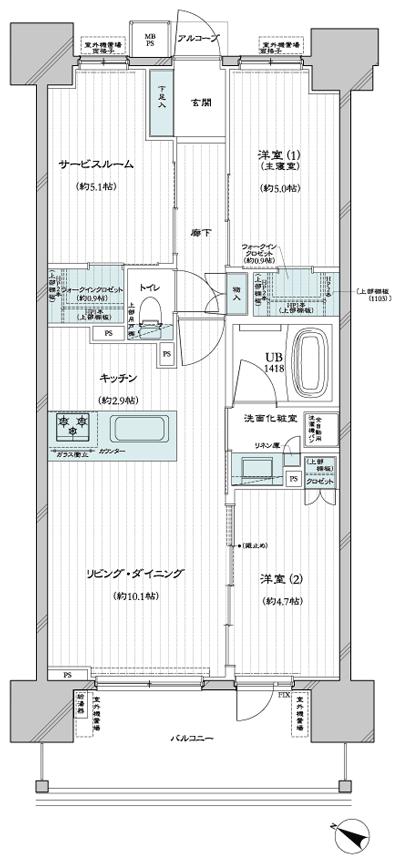 Floor: 2LD ・ K + S + 2WIC, occupied area: 62.15 sq m