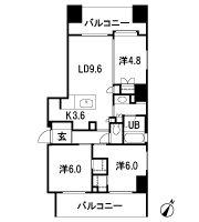 Floor: 3LD ・ K + 2WIC, occupied area: 65.55 sq m
