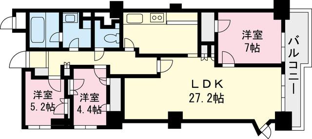Floor plan. 3LDK, Price 23.5 million yen, Footprint 101.61 sq m , Balcony area 9.05 sq m