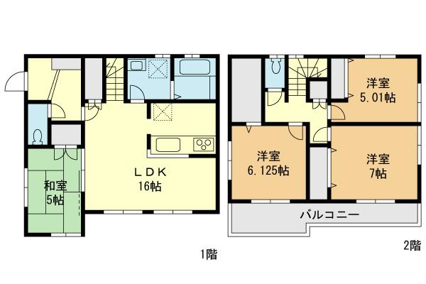 Floor plan. (Building 2), Price 34,800,000 yen, 4LDK, Land area 156.95 sq m , Building area 97.09 sq m