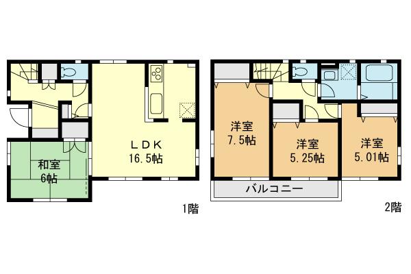 Floor plan. (5 Building), Price 35,800,000 yen, 4LDK, Land area 160.5 sq m , Building area 96.05 sq m