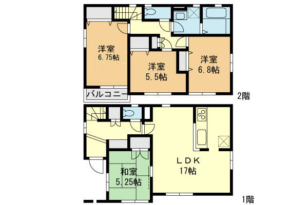 Floor plan. (7 Building), Price 33,800,000 yen, 4LDK, Land area 156.95 sq m , Building area 96.26 sq m