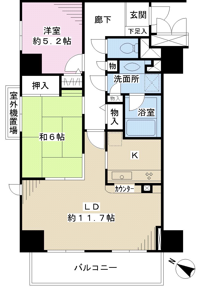 Floor plan. 2LDK, Price 28.8 million yen, Footprint 63.2 sq m , Balcony area 8.15 sq m floor plan