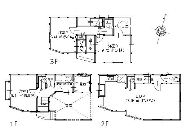 Floor plan. 33,800,000 yen, 2LDK + S (storeroom), Land area 49.39 sq m , Building area 95.47 sq m floor plan