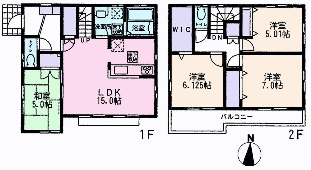 Floor plan. (Building 2), Price 32,800,000 yen, 4LDK, Land area 156.95 sq m , Building area 97.09 sq m