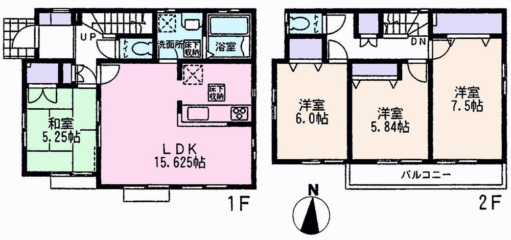 Floor plan. (3 Building), Price 34,800,000 yen, 4LDK, Land area 156.96 sq m , Building area 96.67 sq m