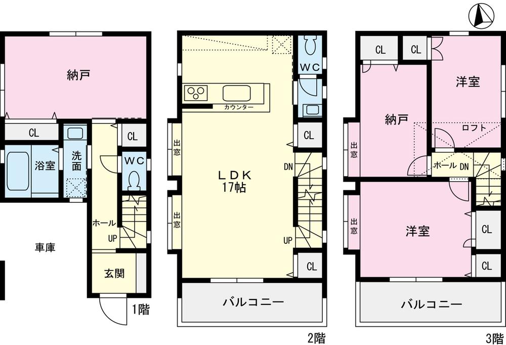 Floor plan. (A Building), Price 46,800,000 yen, 2LDK+S, Land area 60.92 sq m , Building area 107.71 sq m