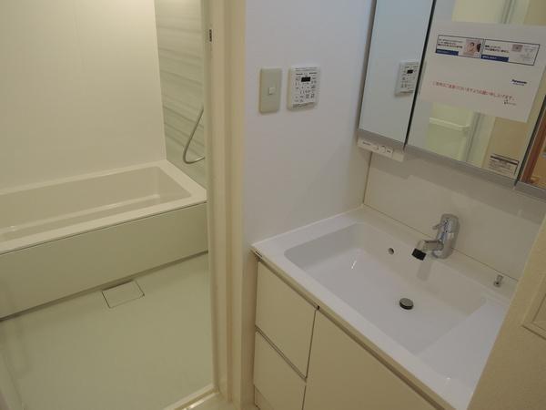 Wash basin, toilet. Interior