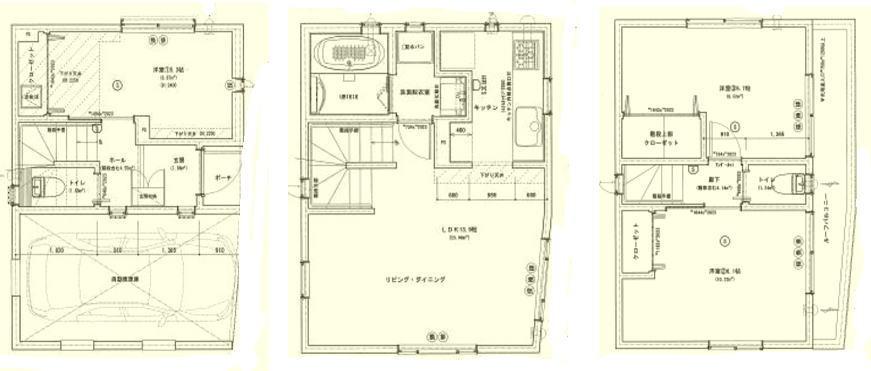 Floor plan. (B Building), Price 32,800,000 yen, 3LDK, Land area 45.8 sq m , Building area 87.9 sq m