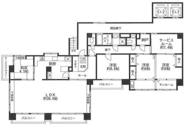 Floor plan. 4LDK+S, Price 45,800,000 yen, Footprint 173.58 sq m , Balcony area 20 sq m