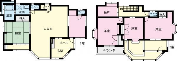 Floor plan. 75 million yen, 4LDK+S, Land area 375.17 sq m , Building area 177.64 sq m
