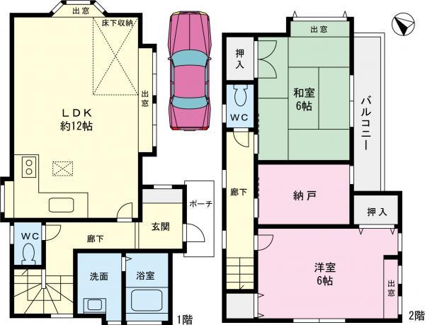 Floor plan. 27,800,000 yen, 2LDK+S, Land area 68.47 sq m , Building area 67.9 sq m
