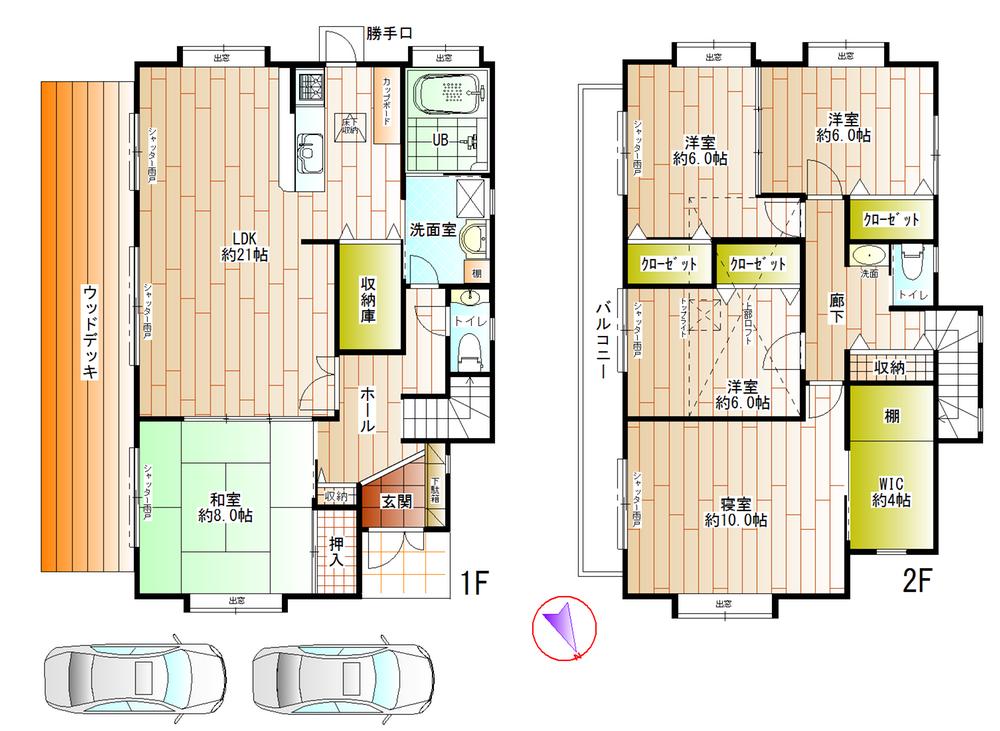 Floor plan. 49,800,000 yen, 5LDK + S (storeroom), Land area 172.05 sq m , Building area 144.49 sq m
