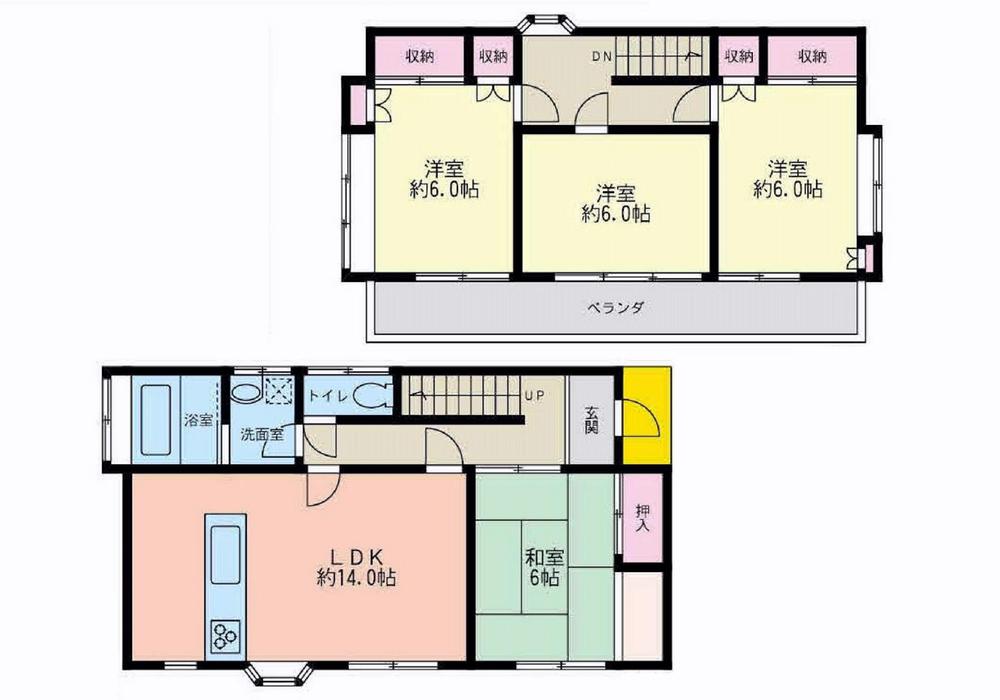 Floor plan. 29,800,000 yen, 4LDK, Land area 127.39 sq m , Building area 94.19 sq m