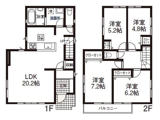 Floor plan. 38,800,000 yen, 4LDK, Land area 116.05 sq m , Building area 99.36 sq m