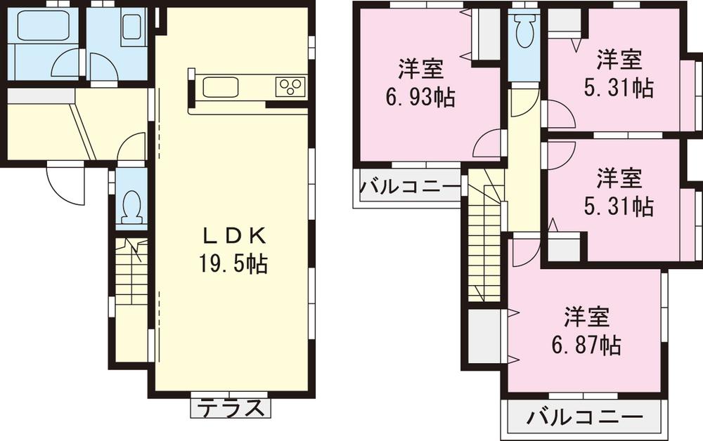 Floor plan. (Building 2), Price 36,800,000 yen, 4LDK, Land area 111.18 sq m , Building area 100.39 sq m