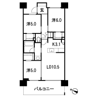 Floor: 3LDK + 3WIC, occupied area: 68.98 sq m